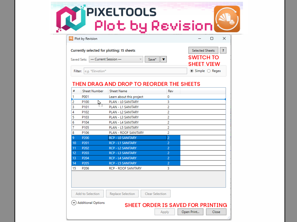 Sheet view